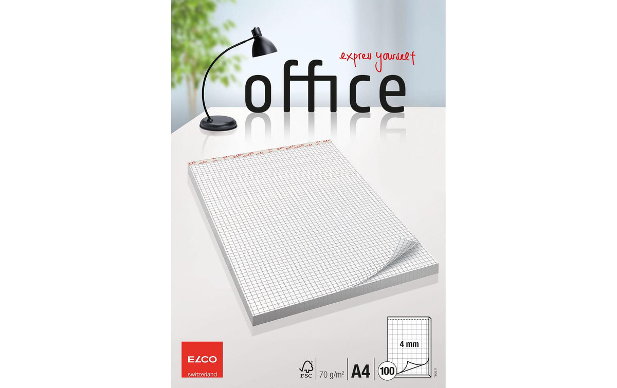 ELCO, Notizblock Office A4 100 Blatt, 4 mm