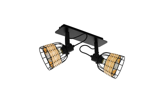 EGLO Leuchten | EGLO ANWICK 1 Spot schwarz/natur | exkl. 2x E27 40W