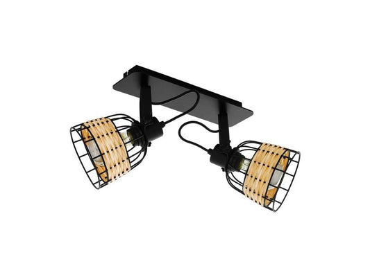 EGLO Leuchten | EGLO ANWICK 1 Spot schwarz/natur | exkl. 2x E27 40W