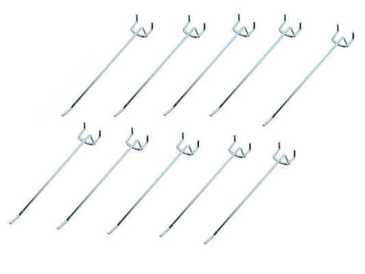 EP | Einfachhaken für Lochwände 16cm | Lochabstand 25mm - verzinkt, 10 Stück