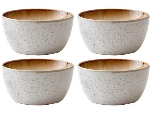 Bitz | Schale 14cm Creme/Creme | 4 Stk. , D: 14cm, H: 7cm, Stoneware