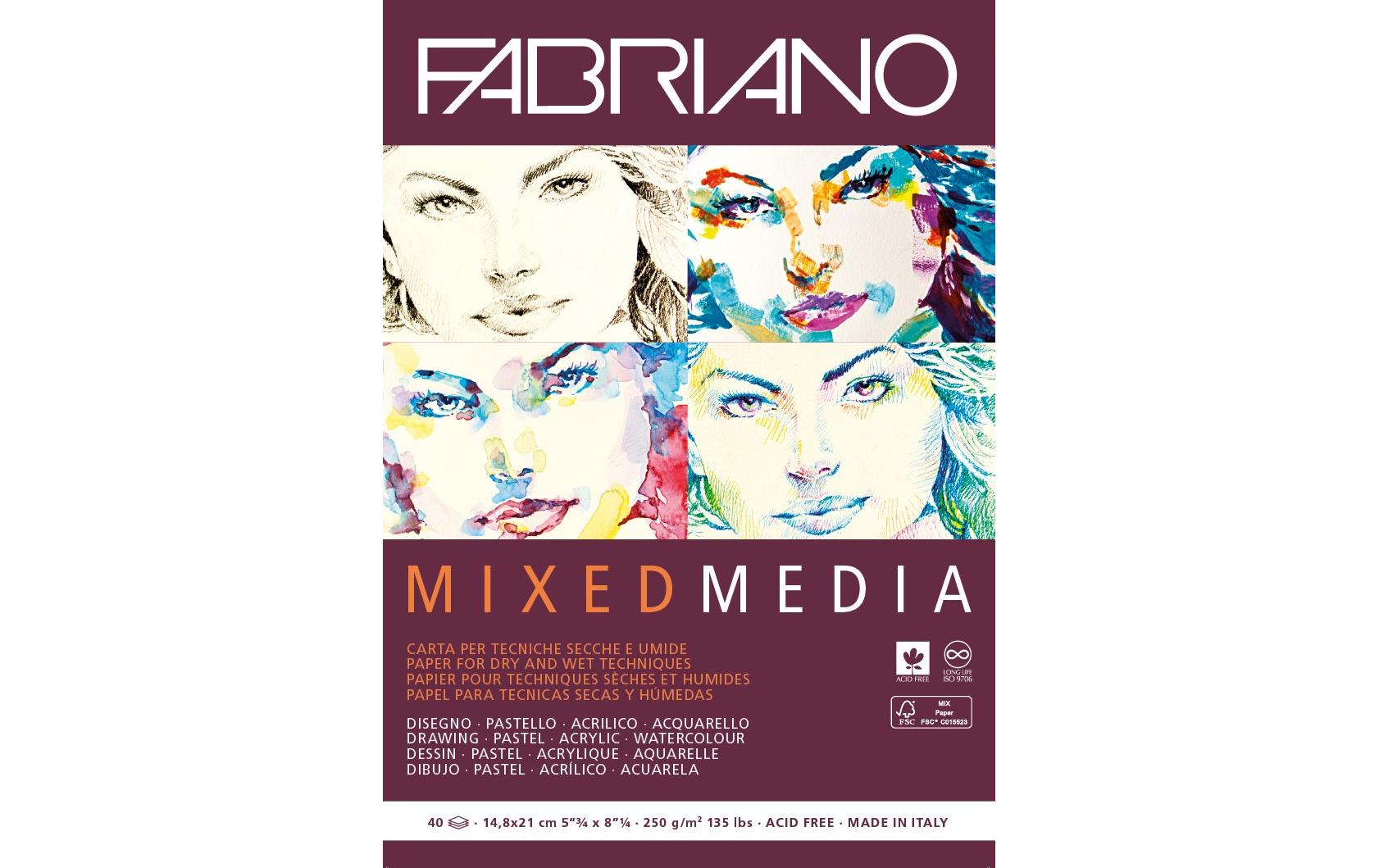 Fabriano, Malblock Mixed Media A5, 40 Blatt