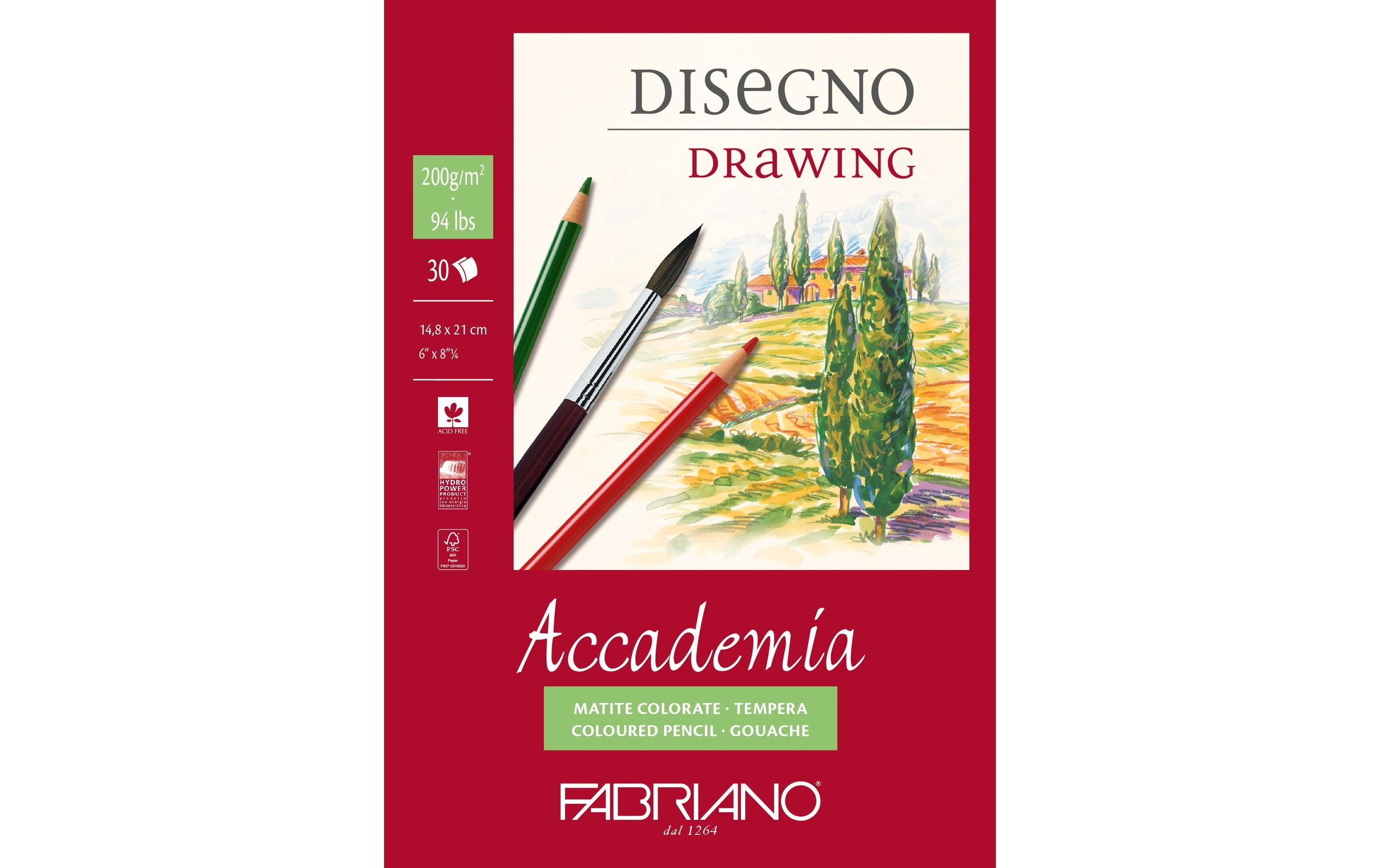 Fabriano, Zeichenblock Drawing A5, 30 Blatt