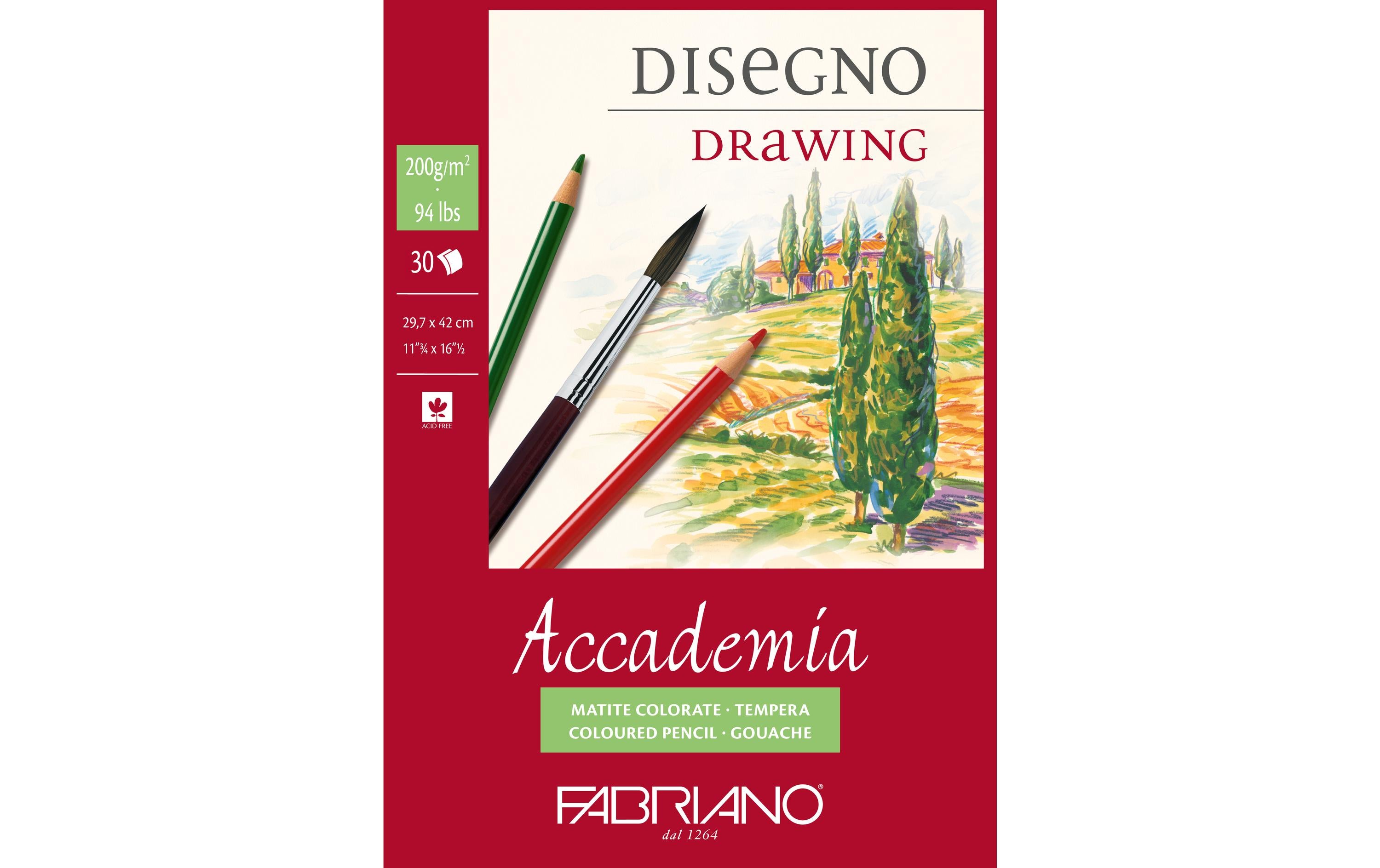 Fabriano, Zeichenblock Drawing A3, 30 Blatt