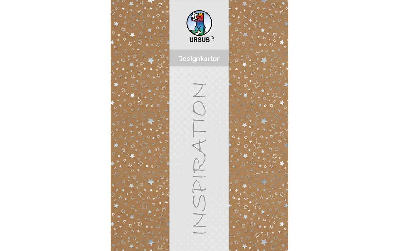 URSUS Designkarton Weihnachten Sterne silb.