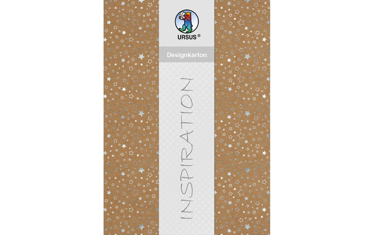 URSUS Designkarton Weihnachten Sterne silb.