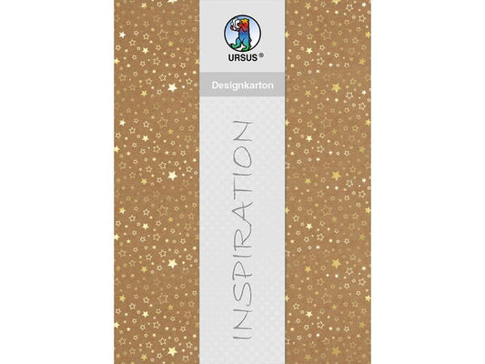 URSUS | Designkarton Weihnachten Sterne gold | 25 Blatt à 250g/m2, Format A4