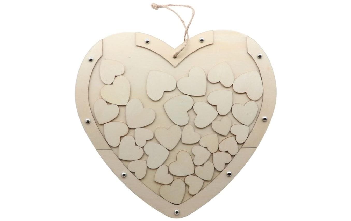 Glorex Herz aus Holz mit 30 kleinen Herzen