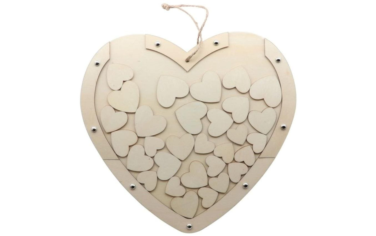 Glorex Herz aus Holz mit 30 kleinen Herzen