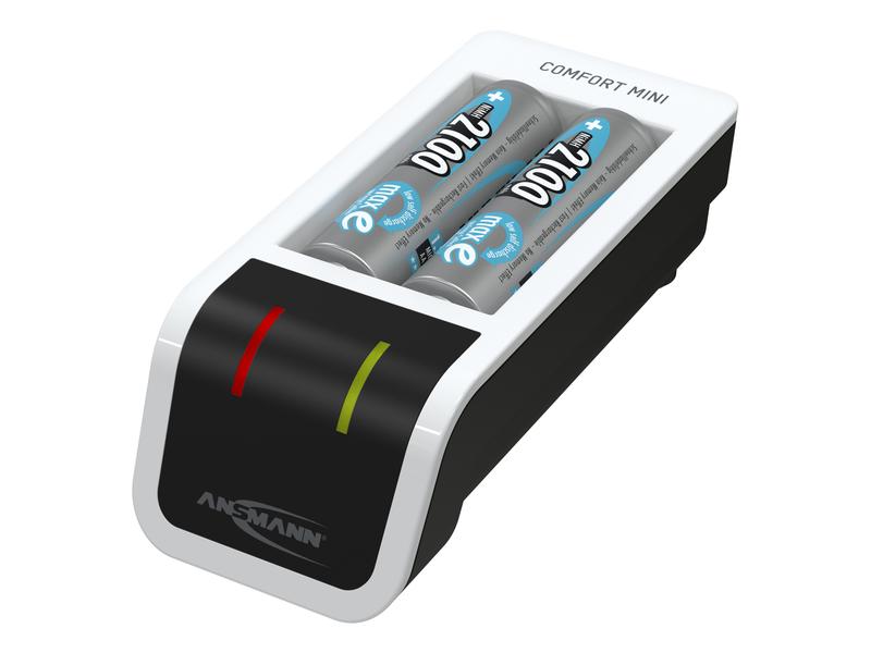 Ansmann | Ladegerät Comfort Mini+ 2x AA | 5 V DC, 800 mA, inkl. 2x AA 2100mAh