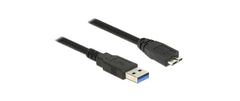 Delock | USB3.0 Kabel, A-Stecker zu Micro-B-Stecker | 3m, schwarz, 5Gbps