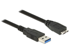 Delock | USB3.0 Kabel, A-Stecker zu Micro-B-Stecker | 1.5m, schwarz, 5Gbps