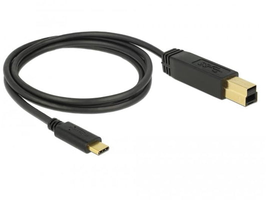 Delock | USB3.1 Kabel C-Stecker - B-Stecker | 1m, 10Gbps, Gen2, schwarz