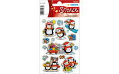Herma Weihnachtssticker Winterpinguine