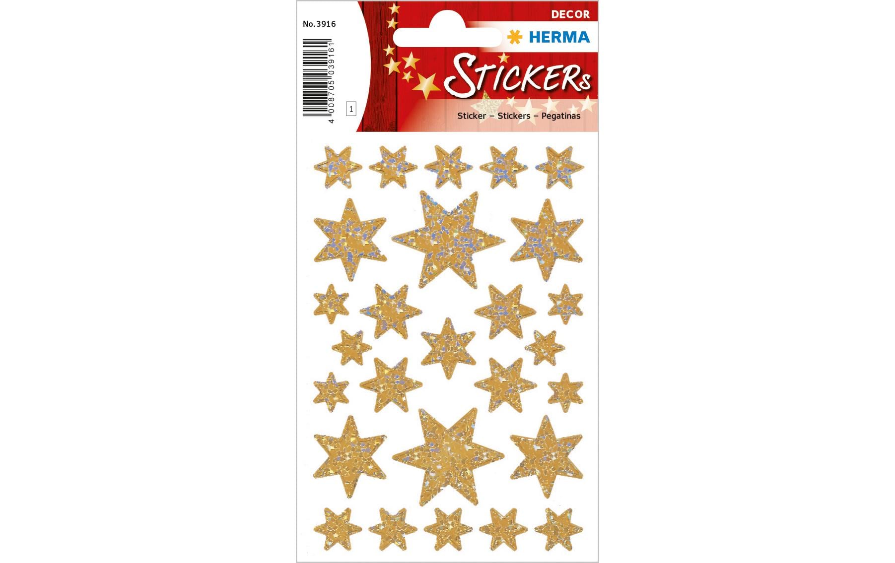 Herma Weihnachtssticker Sterne irisierend