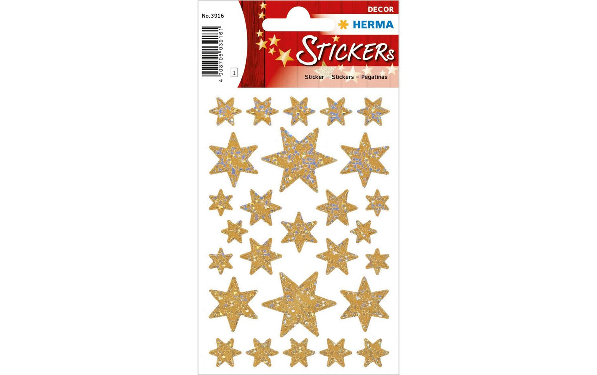 Herma Weihnachtssticker Sterne irisierend