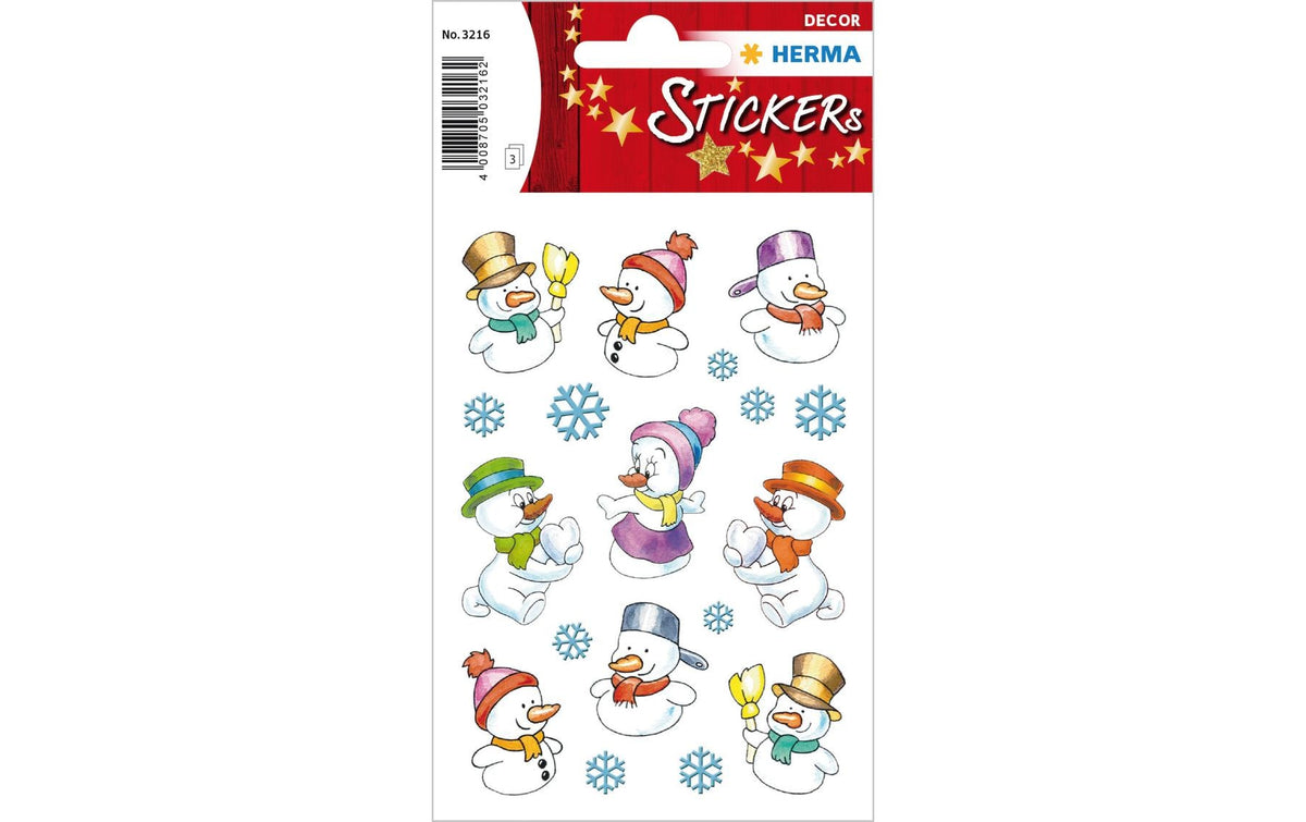 Herma Weihnachtssticker Schneemänner