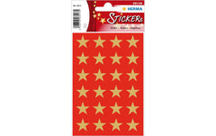 Herma Weihnachtssticker Sterne gold 15 mm