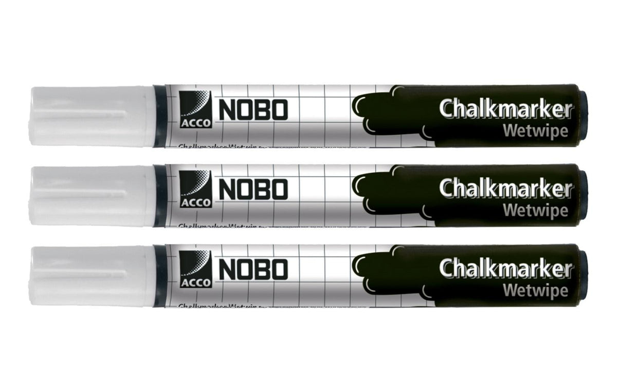 Nobo Boardmarker weiss, 3er Pack