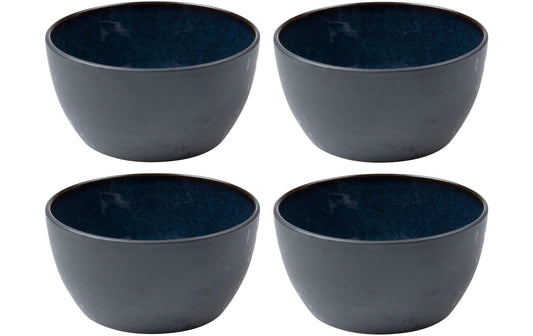 Bitz | Schale 14cm Schwarz/Blau | 4 Stk., D: 14cm, H: 7cm, Stoneware