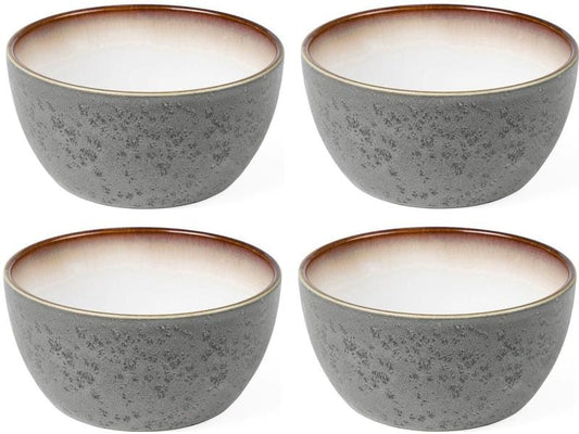Bitz | Schale 14cm Grau/Creme | 4 Stk., D: 14cm, H: 7cm, Stoneware