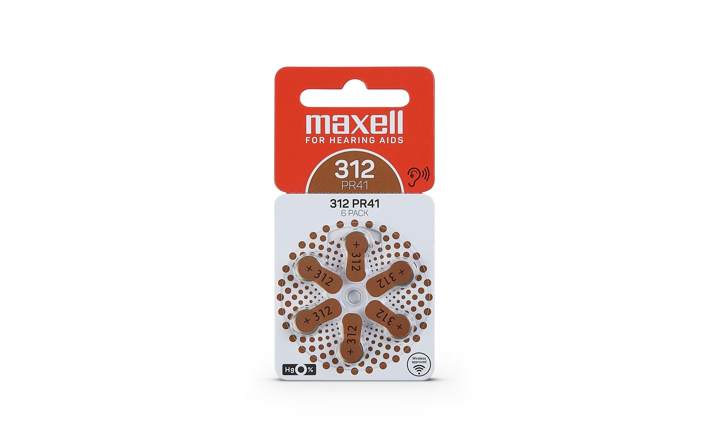 Maxell  Knopfzelle PR41 6er Blister