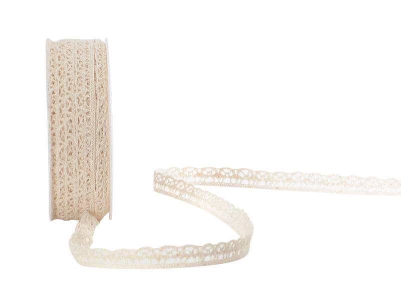 Spyk | Geschenkband Spitzen Liza | creme, 10 mm x 10 m