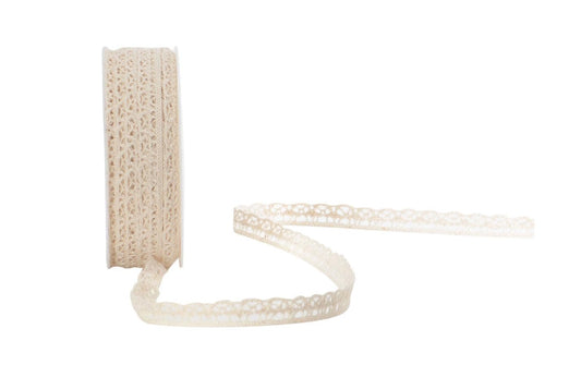 Spyk | Geschenkband Spitzen Liza | creme, 10 mm x 10 m