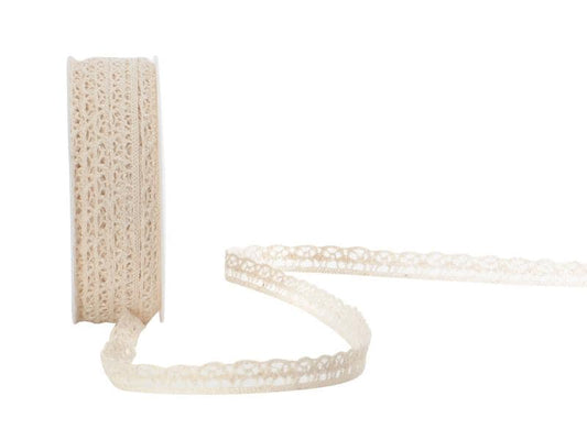 Spyk | Geschenkband Spitzen Liza | creme, 10 mm x 10 m