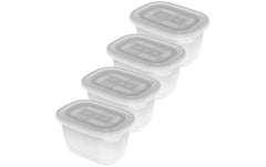 Rotho | Gefrierdosen Set Freeze | 4x 0.75 Liter, transp, 158x114x134 mm