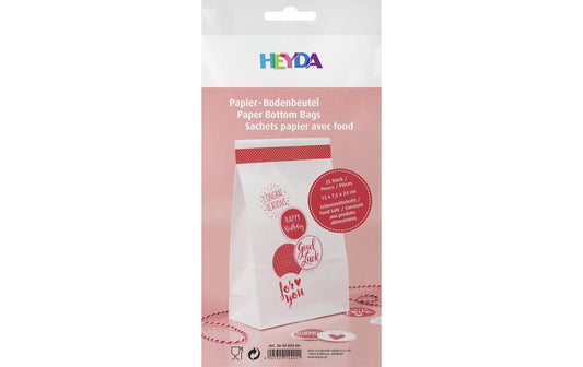 Heyda | Adventskalender Beutel Uni weiss | 25 Stück, Grösse 12 x 6 x 21 cm
