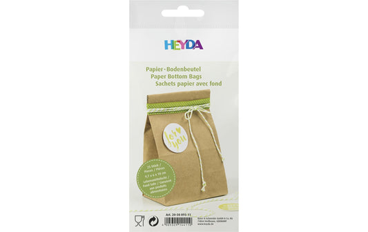 Heyda | Adventskalender Beutel Uni braun | 25 Stück, Grösse 10 x 5.5 x 17.5 cm