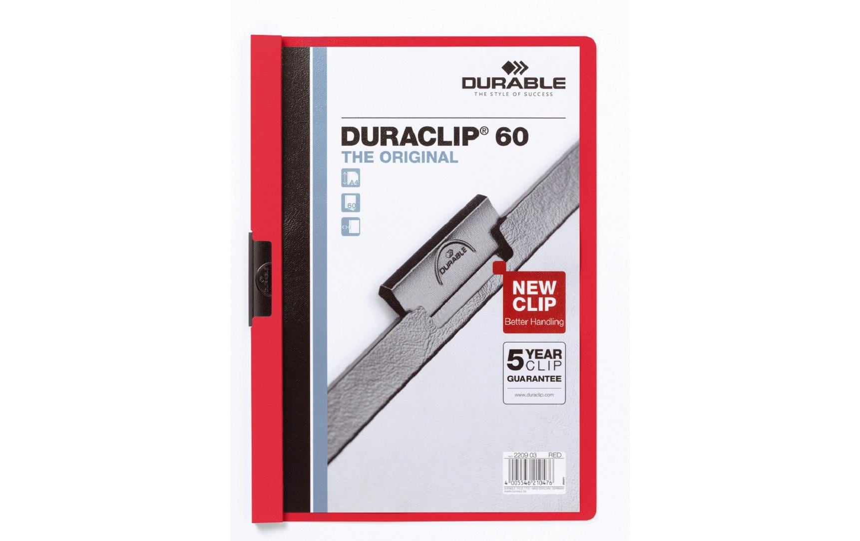 DURABLE, Klemmhefter Duraclip 60 A4, Rot