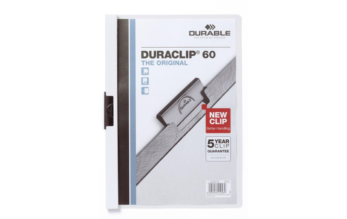 DURABLE, Klemmhefter Duraclip 60 A4, Weiss