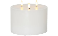 Star Trading LED Pillar Kerze 3flg. Weiss