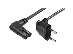 Niwotron | Netzkabel Euro T26 - C7, 10 m schwarz | T26 geweinkelt, C7 gewinkelt