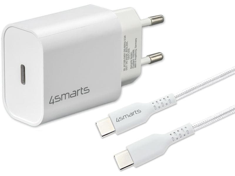 4smarts | Wall Charger VoltPlug PD 20W+Kabel | USB-C zu USB-C Kabel