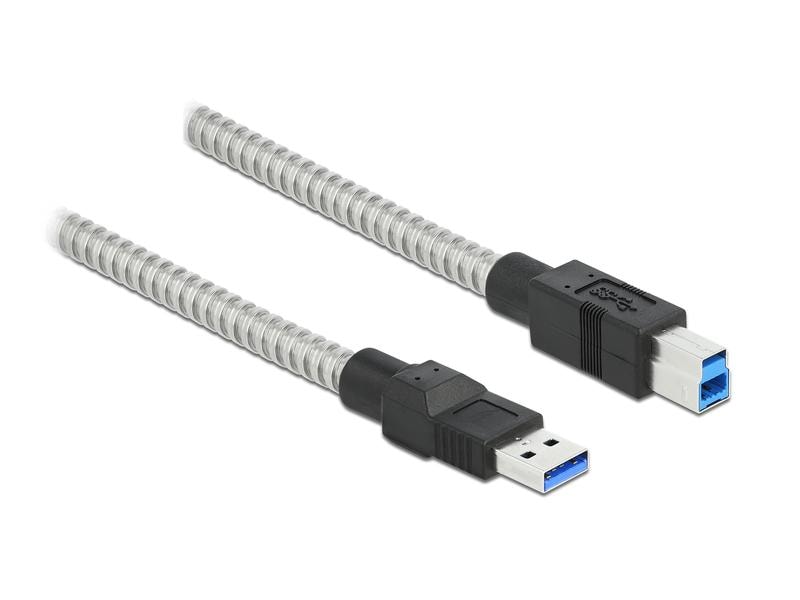 Delock | USB3.2 Kabel, 1m, A-B, Metalmantel | USB3.2 Gen1, 5Gbps