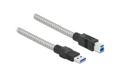 Delock | USB3.2 Kabel, 1m, A-B, Metalmantel | USB3.2 Gen1, 5Gbps