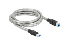 Delock USB3.2 Kabel, 2m, A-B, Metalmantel