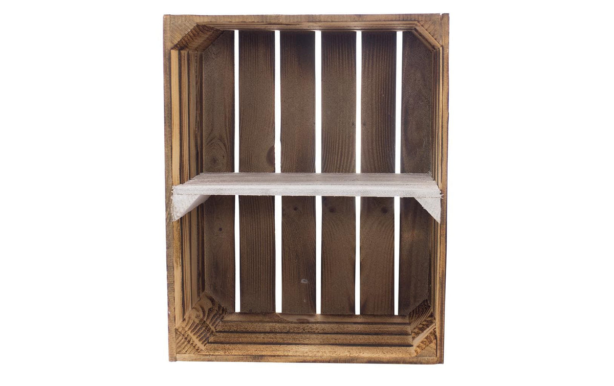 Holz Zollhaus Regalkiste Shabby geflammt/