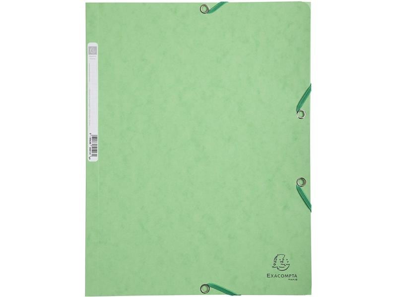 Exacompta | Gummibandmappe A4 Hellgrün, 250 | 400 g/m²,3 Klappen,250 Blatt,Karton