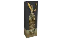 Braun + Company | Flaschentasche Vinothek | 12 x 37 x 8 cm, Schwarz/Gold