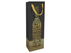 Braun + Company | Flaschentasche Vinothek | 12 x 37 x 8 cm, Schwarz/Gold