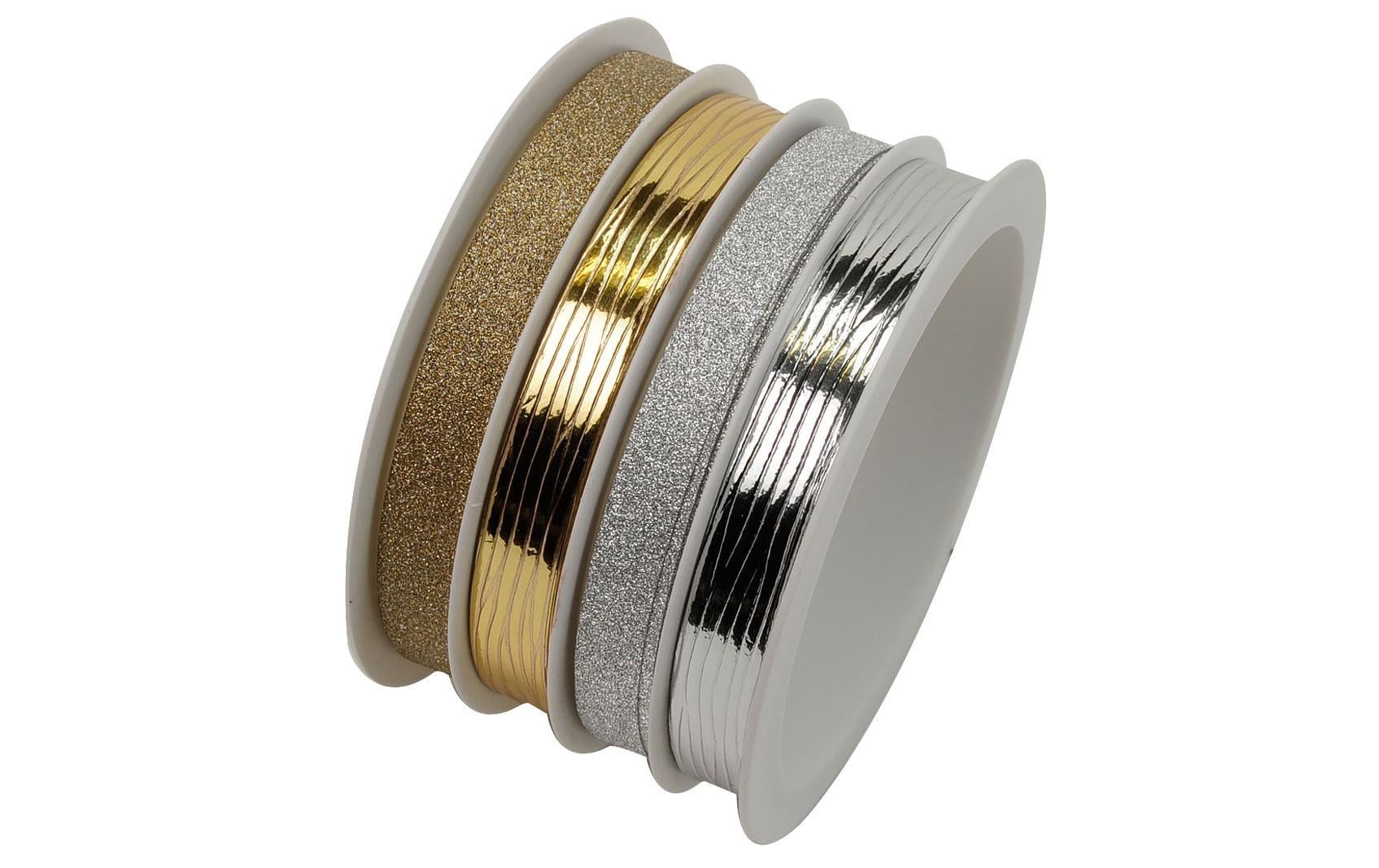 B+C Geschenkband Mix Metallic/Beglimmert