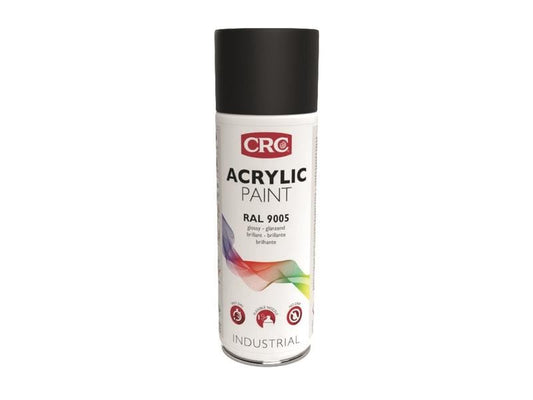 CRC | ACRYLIC PAINT 9005 Tiefschwarz Glanz | Farb-Schutzlack, glanz Spray 400 ml