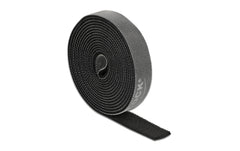 Delock | Klettband, 2mx15mm | Auf Rolle Schwarz