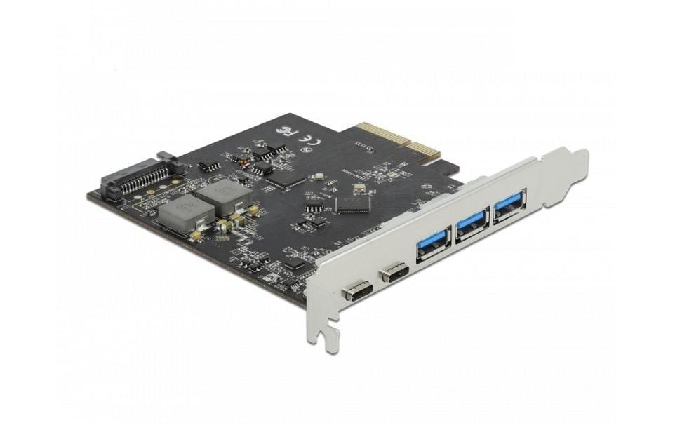 Delock PCIe 2x USB-Typ-C, 3x USB-A