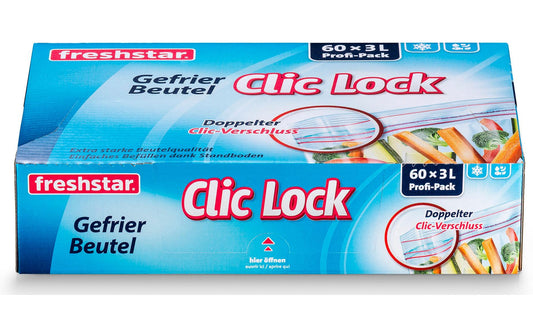 Freshstar | Gefrierbeutel 3 Liter à 60 Stück | 27 x 25 cm