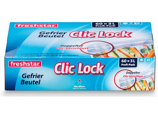 Freshstar | Gefrierbeutel 3 Liter à 60 Stück | 27 x 25 cm